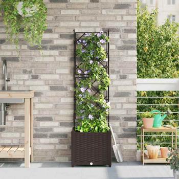 ARDEBO.de - Gartenblumentopf mit Gitter Braun 40x40x143 cm