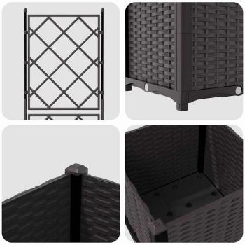 Gartenblumentopf mit Gitter Braun 40x40x143 cm