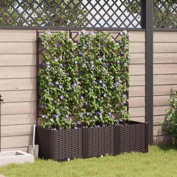 ARDEBO.de - Gartenblumentopf mit Gitter 3 Stück Braun 120x40x143 cm