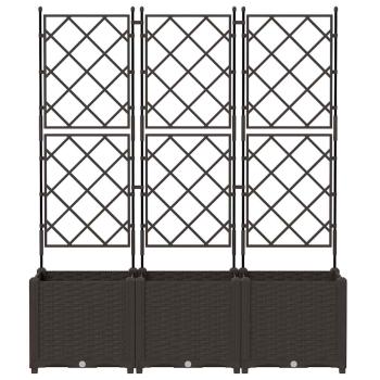 Gartenblumentopf mit Gitter 3 Stück Braun 120x40x143 cm
