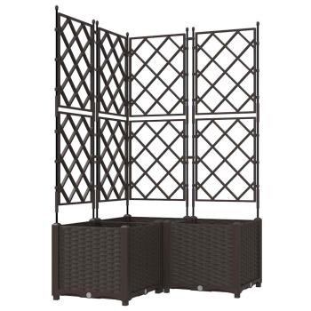 Garten Pflanzer mit Spalier 3 Stück Braun 80x80x143 cm