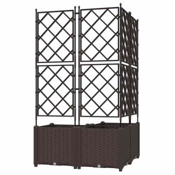 Garten Pflanzer mit Spalier 3 Stück Braun 80x80x143 cm