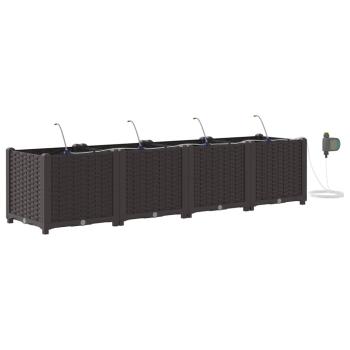 Gartenpflanzgefäße mit Bewässerungssystem 4 Stück Braun