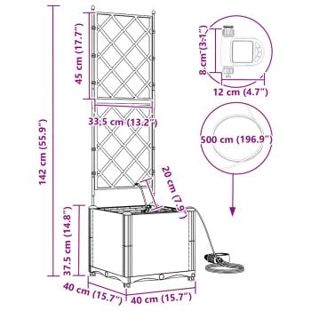 Gartenpflanzgefäße mit Bewässerungssystem Braun