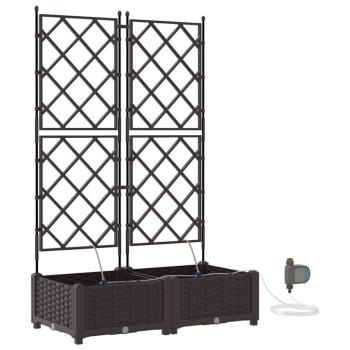 Gartenpflanzkästen mit Bewässerungssystem 2 Stück Braun