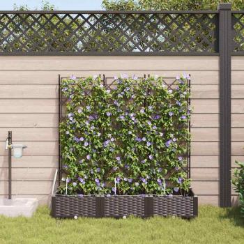 ARDEBO.de - Gartenpflanzgefäße mit Bewässerungssystem 3 Stück Braun