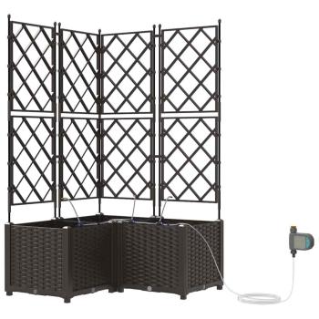 Gartenpflanzkästen mit Bewässerungssystem 3 Stück Braun