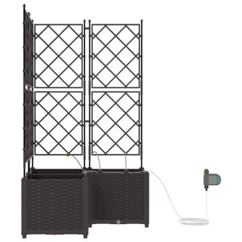 Gartenpflanzkästen mit Bewässerungssystem 3 Stück Braun