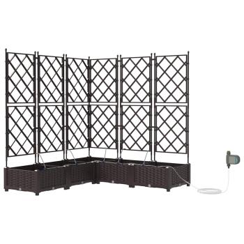 Gartenpflanzkästen mit Bewässerungssystem 5 Stück Braun