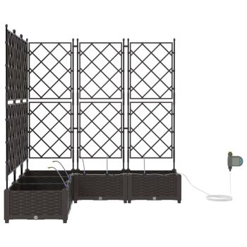 Gartenpflanzkästen mit Bewässerungssystem 5 Stück Braun