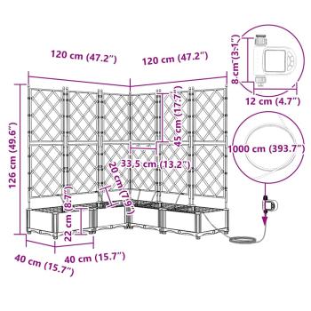 Gartenpflanzkästen mit Bewässerungssystem 5 Stück Braun