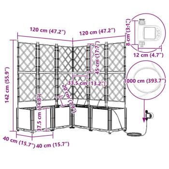 Gartenpflanzgefäße mit Bewässerungssystem 5 Stück Braun