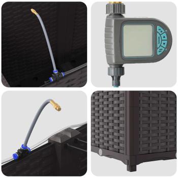 Gartenpflanzgefäße mit Bewässerungssystem 4 Stück Braun