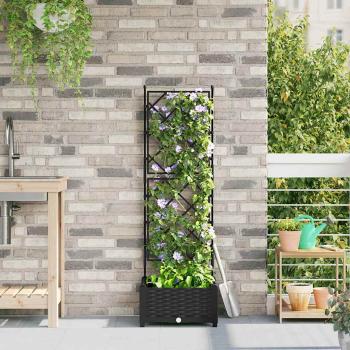 ARDEBO.de - Gartenpflanzer mit Spalier Schwarz 40x40x125,5 cm