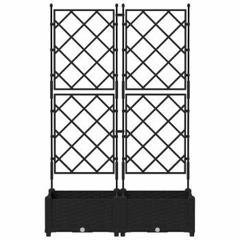 Gartenpflanzer mit Gitter 2 Stück schwarz 80x40x125,5 cm
