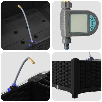 Gartenpflanzen mit Bewässerungssystem 4 Stück Schwarz