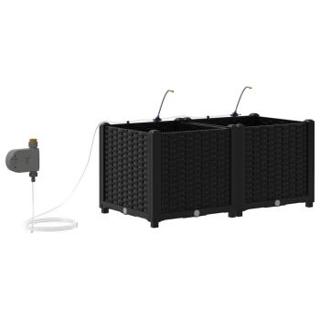 Gartenpflanzen mit Bewässerungssystem 2 Stück Schwarz