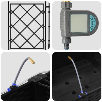 Gartenpflanzgefäße mit Bewässerungssystem 3 Stück Schwarz