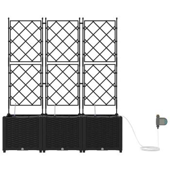 Gartenpflanzen mit Bewässerungssystem 3 Stk Schwarz