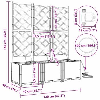 Gartenpflanzen mit Bewässerungssystem 3 Stk Schwarz