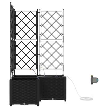 Gartenpflanzkästen mit Bewässerungssystem 3 Stück Schwarz