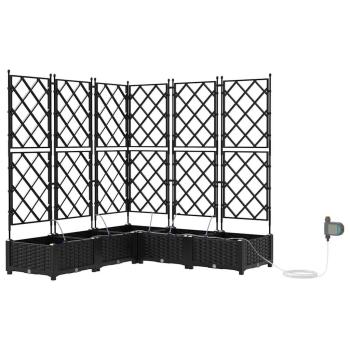 Gartenpflanzer mit Bewässerungssystem 5 Stück Schwarz