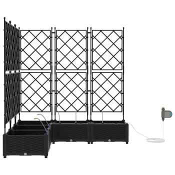 Gartenpflanzer mit Bewässerungssystem 5 Stück Schwarz