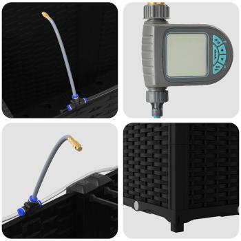 Gartenpflanzer mit Bewässerungssystem 4 Stück Schwarz