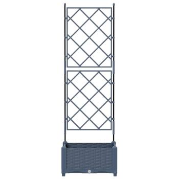 Gartenpflanzer mit Gitter Grau 40x40x125,5 cm