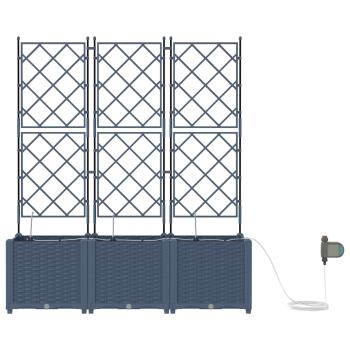 Pflanzkübel mit Gitter 2 Stck Grau 80x40x143 cm