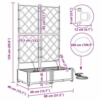 Gartenpflanzer mit Wassersystem 2 Stück Grau