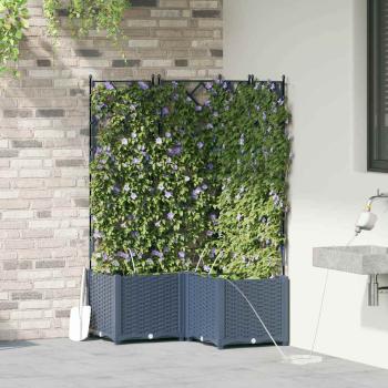 Gartenpflanzer mit Bewässerungssystem 3 Stück Grau