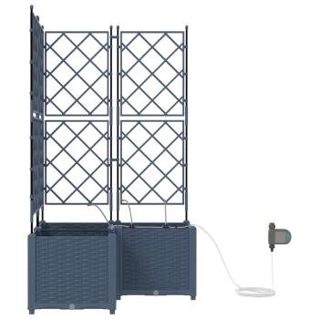 Gartenpflanzer mit Bewässerungssystem 3 Stück Grau