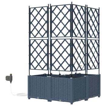 Gartenpflanzer mit Bewässerungssystem 3 Stück Grau