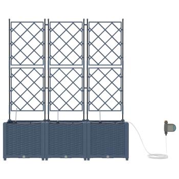 Gartenpflanzer mit Bewässerungssystem 5 Stück Grau