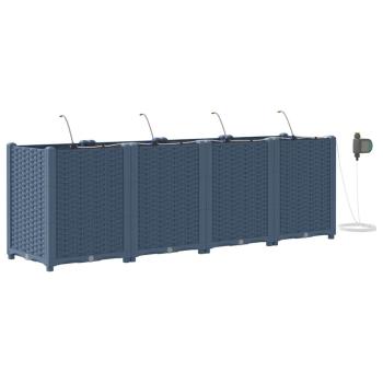 Gartenpflanzen mit Bewässerungssystem 4 Stück Grau