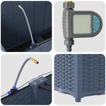 Gartenpflanzen mit Bewässerungssystem 4 Stück Grau