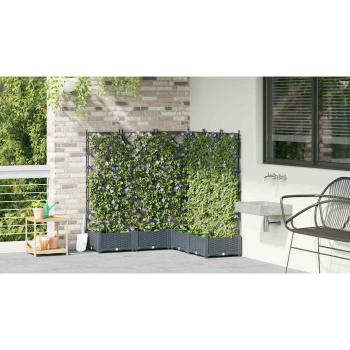 Gartenpflanzer mit Rankgitter 5 Stk Hellgrau 120x120x125.5 cm
