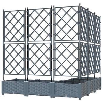 Gartenpflanzer mit Rankgitter 5 Stk Hellgrau 120x120x125.5 cm