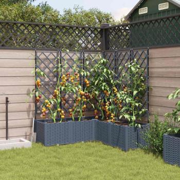 Gartenpflanzer mit Gitter 5 Stück Hellgrau 120x120x143 cm