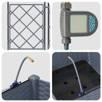 Gartenpflanzkästen mit Bewässerungssystem Hellgrau