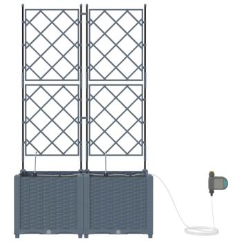 Gartenpflanzgefäße mit Bewässerungssystem 2 Stück Hellgrau