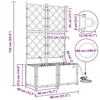 Gartenpflanzgefäße mit Bewässerungssystem 2 Stück Hellgrau
