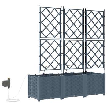 Gartenpflanzgefäße mit Bewässerungssystem 3 Stück Hellgrau