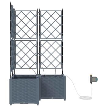 Gartenpflanzer mit Bewässerungssystem 3 Stück Hellgrau