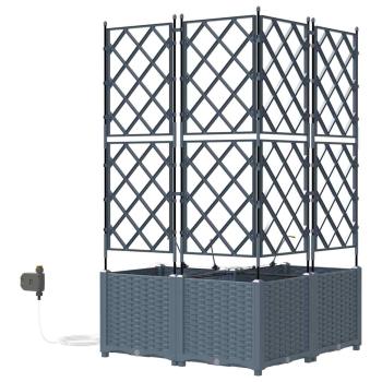 Gartenpflanzer mit Bewässerungssystem 3 Stück Hellgrau