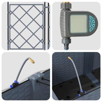 Gartenpflanzer mit Bewässerungssystem 3 Stück Hellgrau