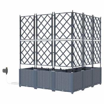 Gartenpflanzgefäße mit Bewässerungssystem 5 Stück Hellgrau