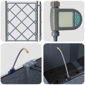 Gartenpflanzgefäße mit Bewässerungssystem 5 Stück Hellgrau