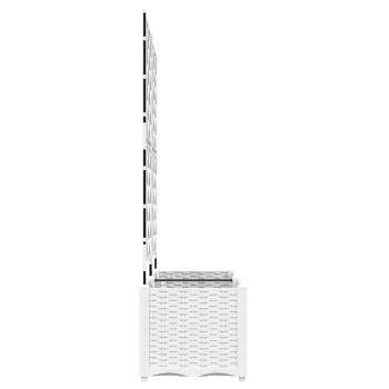 Garten Pflanzer mit Gitter 2 Stück Weiß 80x40x143 cm